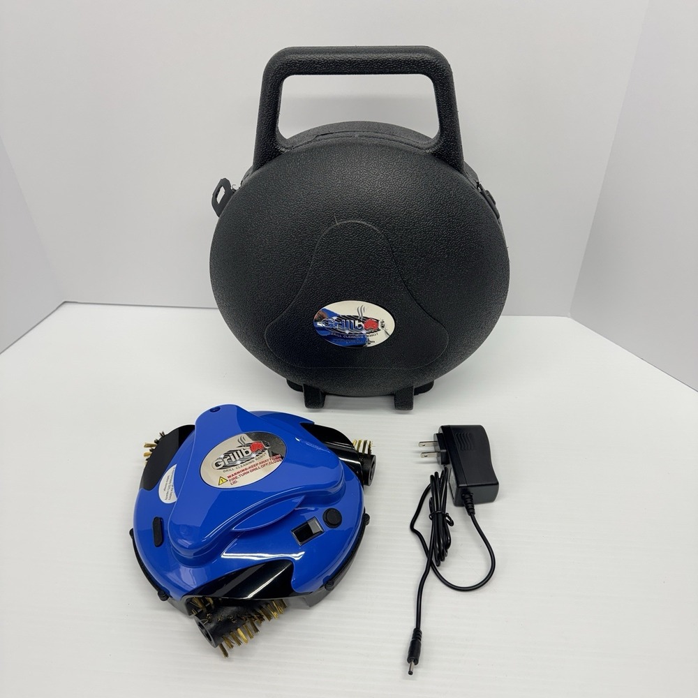 Grillbot Automatic Grill Cleaning Robot Blue w/ Case & Charger NEVER USED